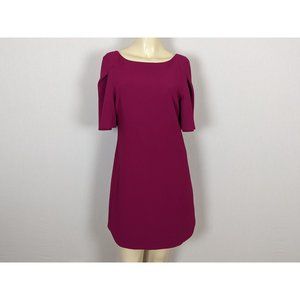 Trina Turk Butterfly sleeves‎ square back burgundy shift mini dress sz 4